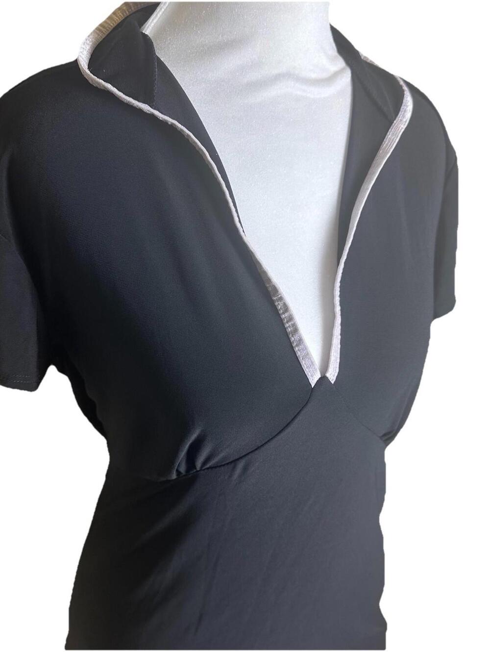 Y2K retro 60's vibe Suzie in the City Baby Doll  Blouse Top Size L V Neck Collar